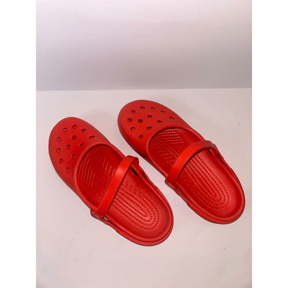 Crocs Karin Ballet Mary Jane Clogs Slingbacks Red Double Strap Womens 7